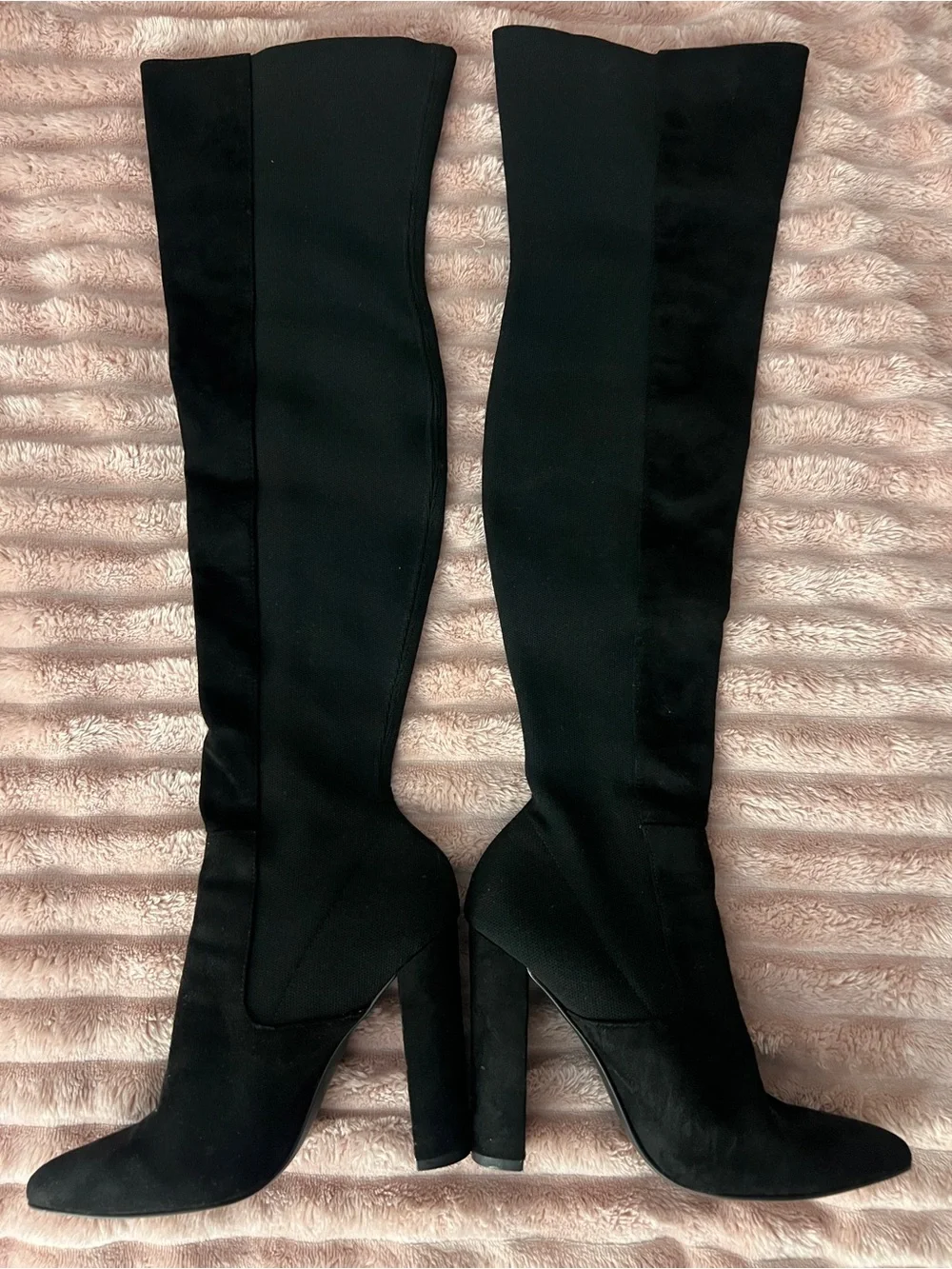 Women's Black Over-the-Knee Heeled Boots
